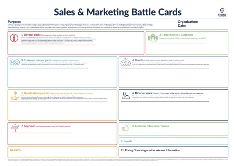 Solution Battle Cards - Business Markers